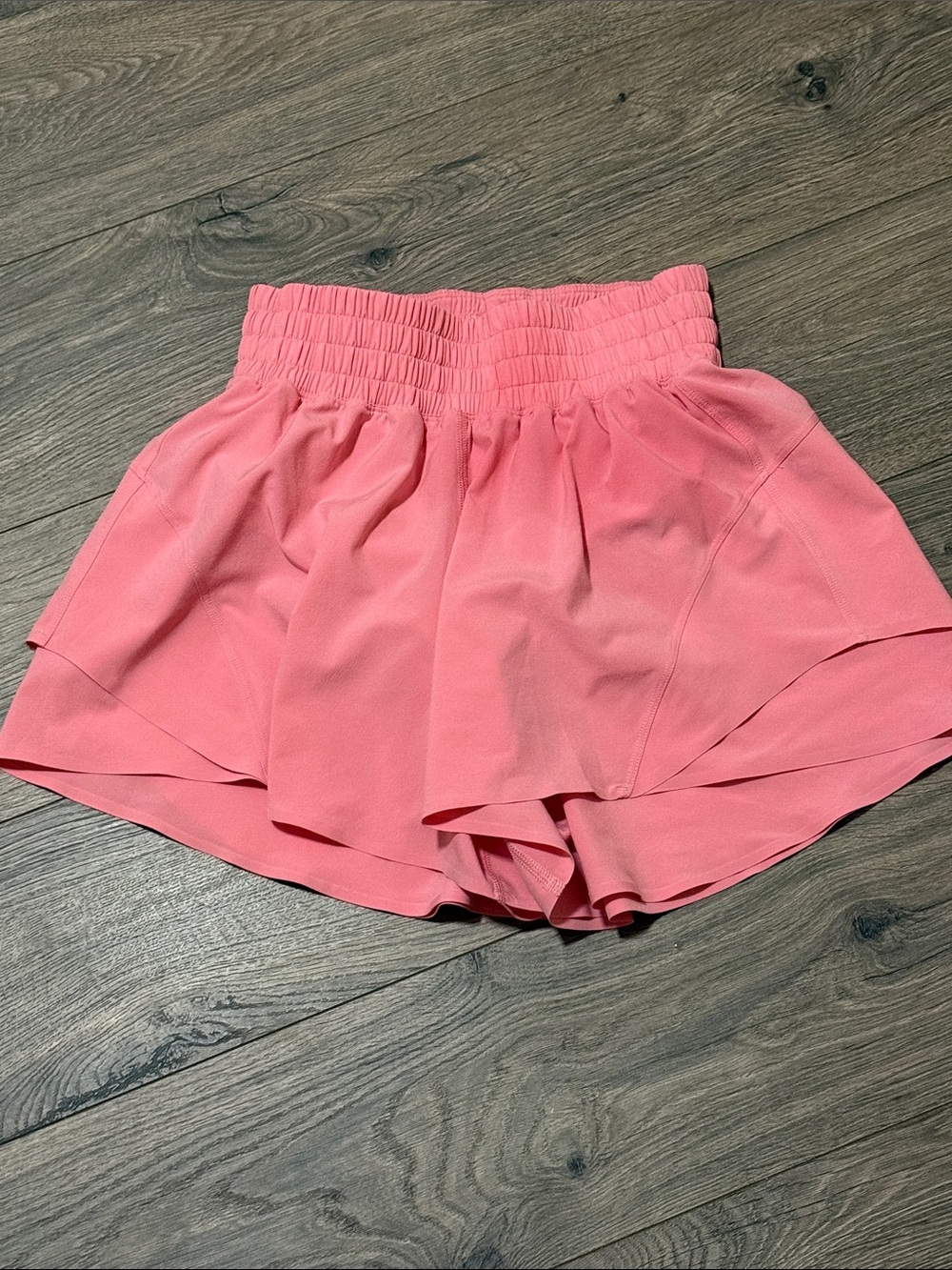 lululemon athletica Pink Layered Athletic Short with Smocked Waist